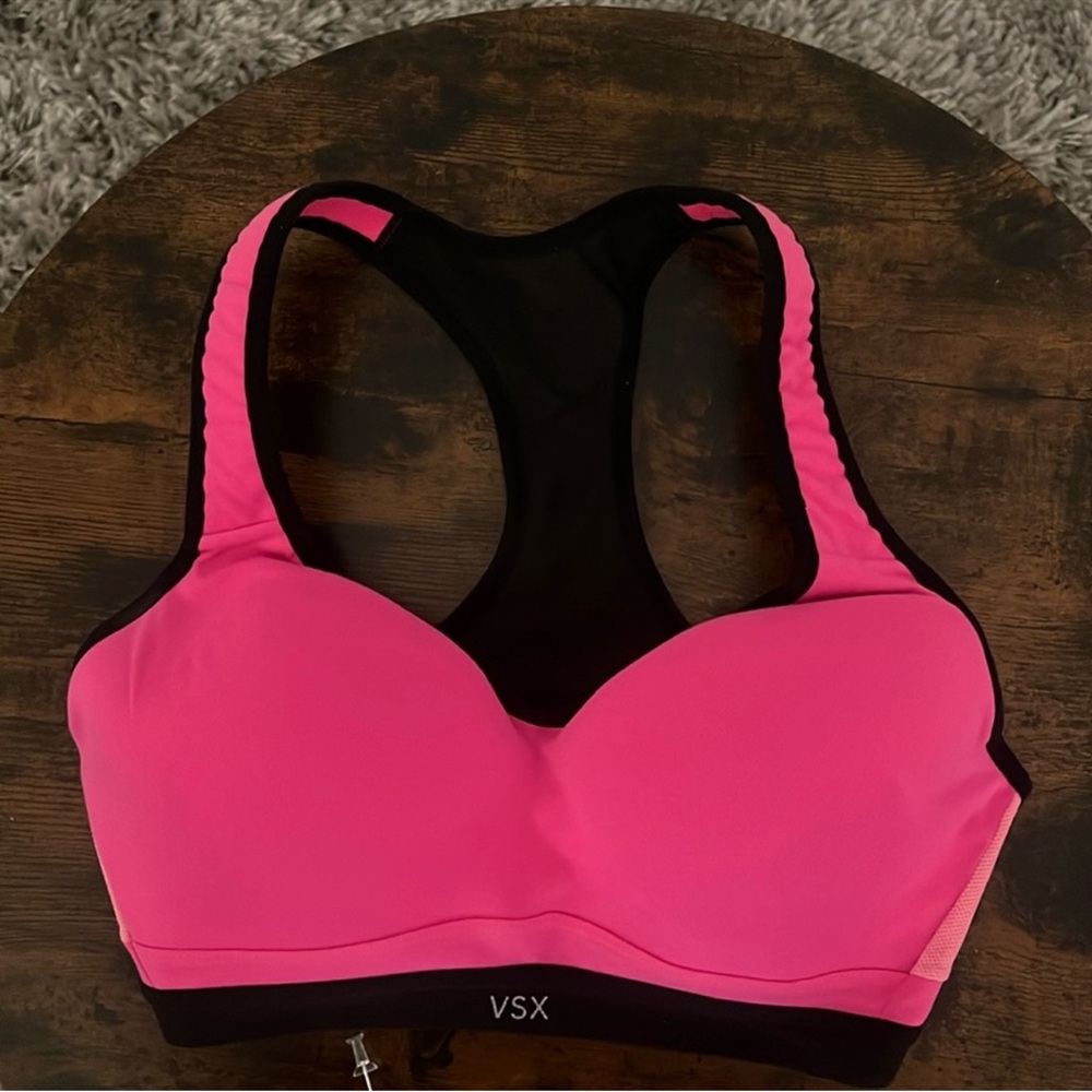 VSX Women's Pink and Black Sports Bra